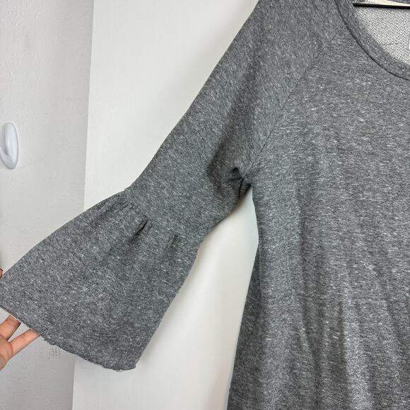 Current/Elliott The Ruffle Sleeve Sweatshirt Gray - 1 Small - Picture 2 of 7